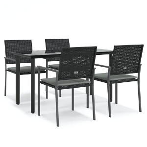 vidaXL Garden Dining Set Black, Light grey - 1 of 4