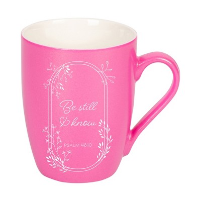 Elanze Designs Be Still And Know Princess Pink 10 ounce New Bone China Coffee Cup Mug