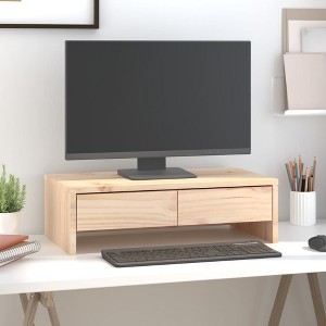Aghana Digitals Minimalist Solid Pinewood Monitor Riser - 19.7x10.6x5.9" Untreated Wood Desktop - 1 of 4