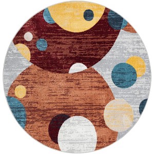 Unique Loom Kamala Washable Collection Area Rug - Bubbles - 1 of 4