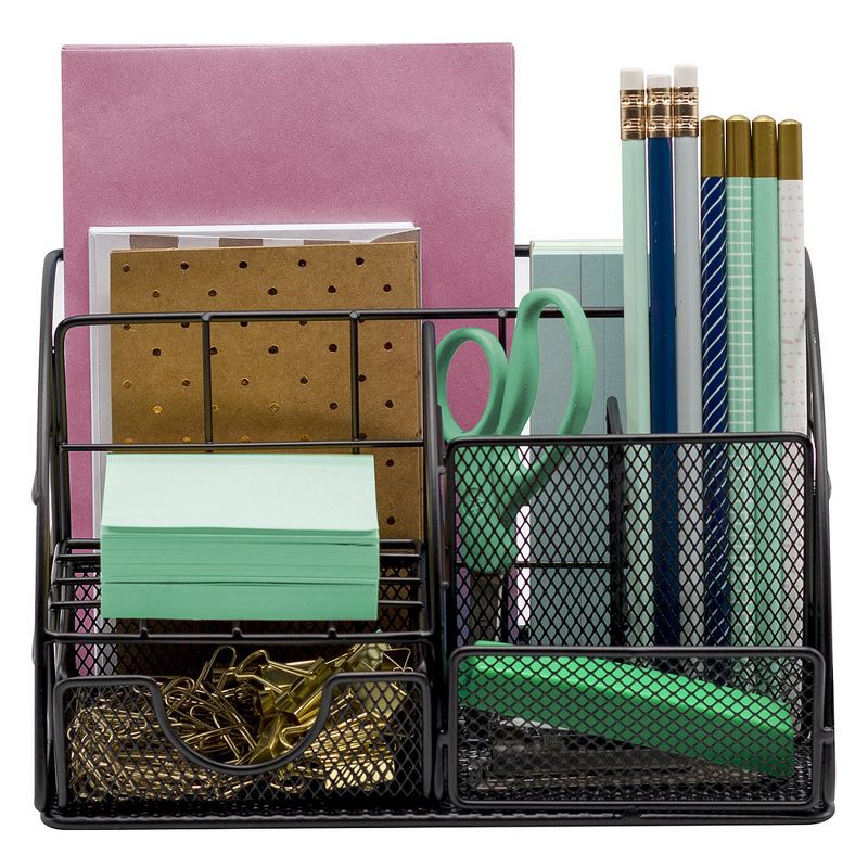 Sorbus Desk Organizer, All-in-One Stylish Mesh Desktop Caddy Includes Pen/Pencil Holder, Mail Organizer, and Sliding Drawer, Great for Home or Office, 4 of 12
