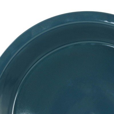 Deep Blue 10-Inch Hand Painted Stoneware Pie Dish