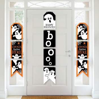 Big Dot of Happiness Spooky Ghost - Hanging Vertical Paper Door Banners - Halloween Party Wall Decoration Kit - Indoor Door Decor