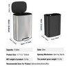 RISOKEYS 13 Gallon Trash Can Metal Foot Pedal Stainless Steel Kitchen Trash Can with Lid, Large Garbage Can for Office, Living Room, Bathroom - 3 of 4