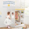 Arceso Kids Dress Up Storage with Flower Mirror, Open Hanging Closet Wardrobe for Children, Kids Armoire & Costume Organizer for Bedroom Playroom - 3 of 4