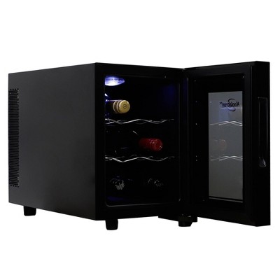 Black+decker 6 Bottle Wine Fridge, Thermoelectric Small Wine Cooler, Mini Wine  Fridge With Triple Pane Clear Glass Door : Target