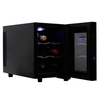 Black+decker 6 Bottle Wine Fridge, Wine Cooler With Mirrored Front, Mini Wine  Fridge Thermoelectric : Target