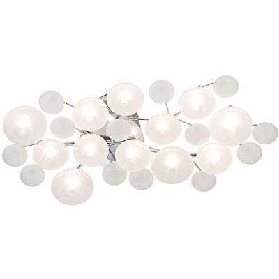 Possini Euro Design Possini Euro Lilypad 30"W Chrome Frosted Glass Ceiling Light