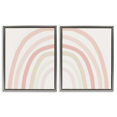 Stupell Industries Children's Soft Pastel Rainbow Shape, 17" x 21"
