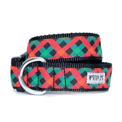 The Worthy Dog Holiday Check Dog Collar