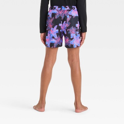 Art Class Boys' May Lilies Swim Trunks - art class™ Black and Purple XS: Adjustable Waistband, UPF 50+ Protection — фото 2
