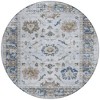 Blue And Gray Floral Washable Indoor Outdoor Area Rug - 4 of 4