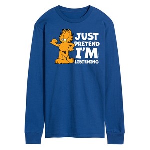 Men's - Garfield - Pretend I'm Listening Long Sleeve Graphic T-Shirt - 1 of 4