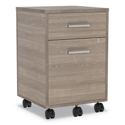 Natural Walnut Mobile 2-Drawer Lockable File Pedestal