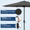 TackView 9FT Patio Market Umbrella with Crank Handle, Outdoor Table Octagon Umbrella with 8 Steel Ribs for Yard Poolside Deck - 4 of 4