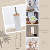 Evideco French Home Goods Modern Toilet Brush and Holder Set with Bamboo Lid - 3 of 4