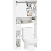 Over the Toilet Storage Cabinet Bathroom Shelf with Sliding Barn Door, Above Toilet Organizer with Toilet Paper Holder, Toilet Organizer Rack - 3 of 4