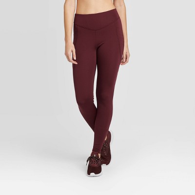 womens burgundy leggings