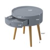 NicBex 14.96"Nightstand with Storage Drawers,Mid-Century End Table with Metal Handles for Bedroom,Living Room - 3 of 4