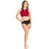 Women's Dance Crop Top Danz N Motion 24306A Cutaway Shirred Adult Sizes Convention Jazz Modern - 4 of 4