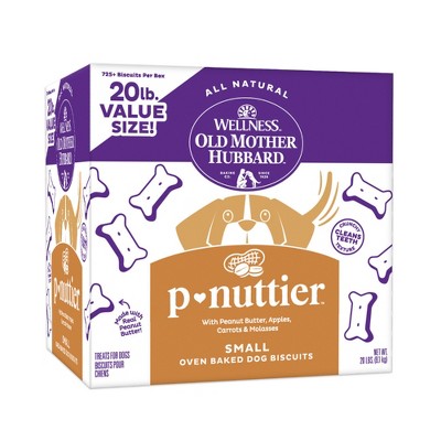 Old Mother Hubbard by Wellness Classic Crunchy P-Nuttier Biscuits Small Oven Baked with Carrot, Apple and Peanut Butter Flavor Dog Treats