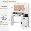 Sevobal Vanity Tables with Square Mirror, Farmhouse Vanity with 2 Drawers, Multi-functional Side Cabinet & Open Storage Space, White - 3 of 4