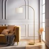Frate Arc Floor Lamp - Height Adjustable, 90¡ã Rotatable Linen Shade, 2 Lampshade Colors, 71 Inch (Bulb Not Included)-The Pop Home - 4 of 4