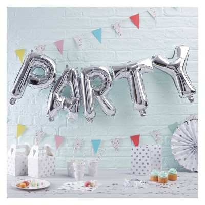 Party Balloon Bunting Silver