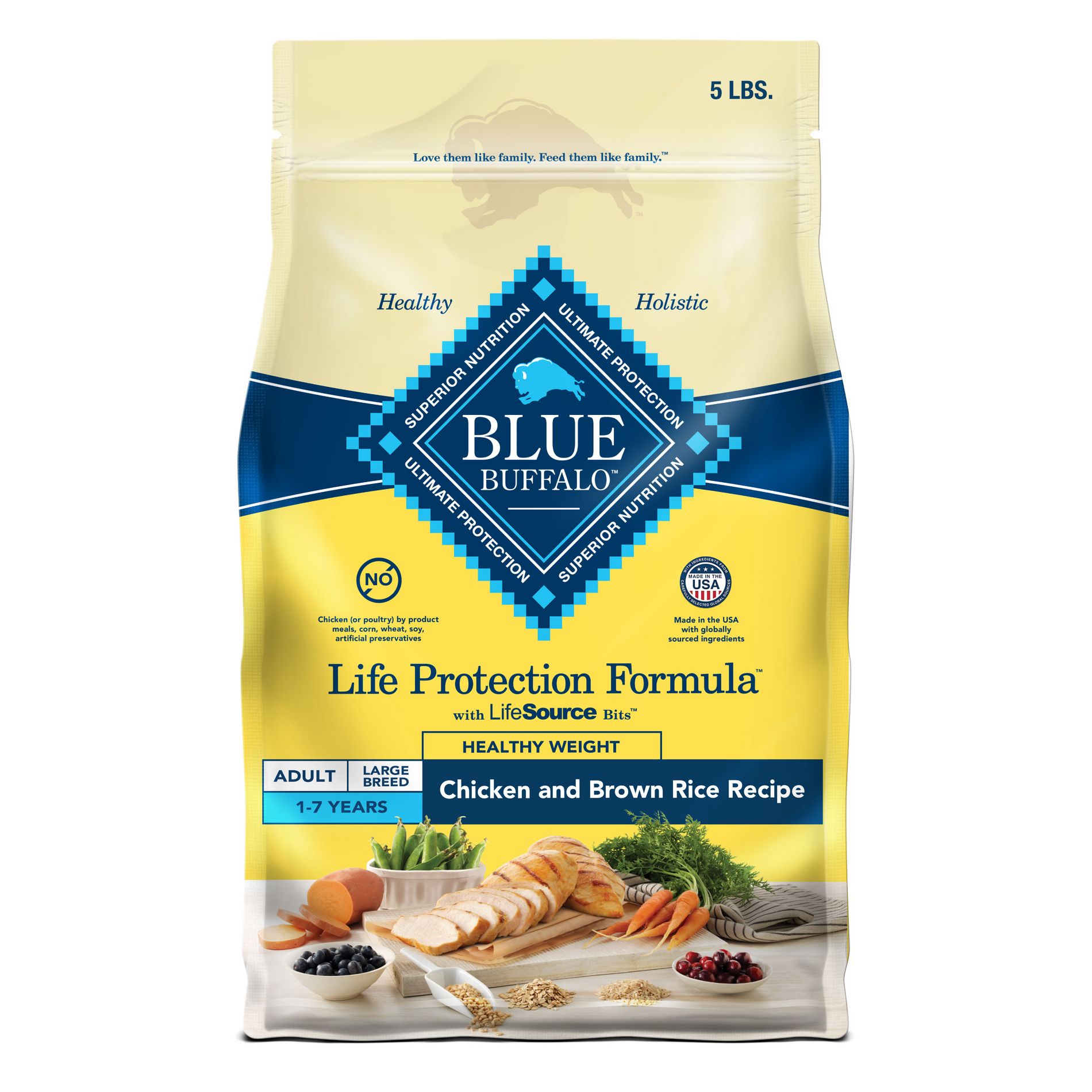Blue Buffalo Life Protection Formula Natural Adult Healthy Weight Dry Dog Food Chicken and Brown Rice