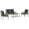 vidaXL Garden Sofa Set Grey Poly Rattan Medium Durable Garden Sofa Set - 3 of 4