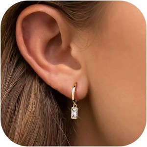 Ocean-Inspired Dangle Earrings: Gold Plated with CZ & Pearl Charms, a Delicate Gift - 1 of 4