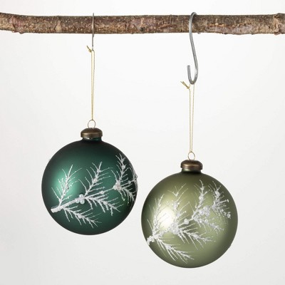 4"H Sullivans Berry Ball Ornament - Set of 2  Multicolored Christmas Ornaments