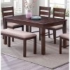 CAVINAS Dining Table Natural Solid Rubber Wood Rectangle Dining Table - 4 of 4