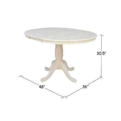 Cottage Charm Reclaimed Wood 50" Round Extendable Dining Table