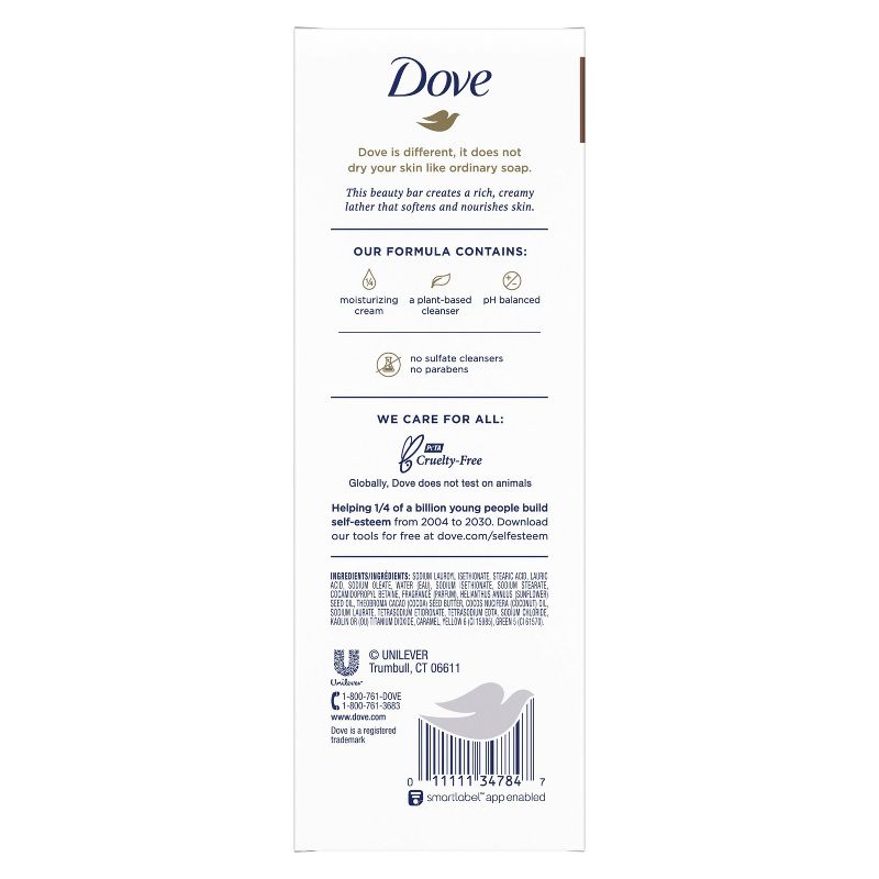 Dove Beauty Restoring Coconut & Cocoa Butter Beauty Bar Soap, 4 of 8