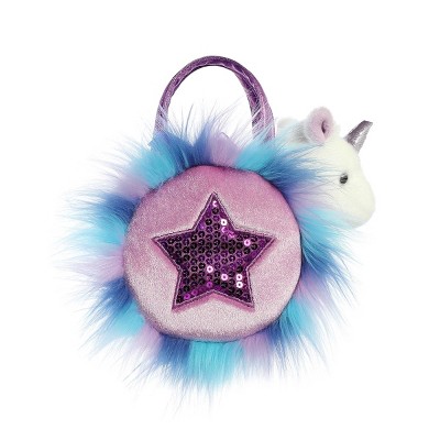 Aurora Small Sparkle Heart Purple Unicorn Fancy Pals Fashionable Stuffed Animal 5.5"