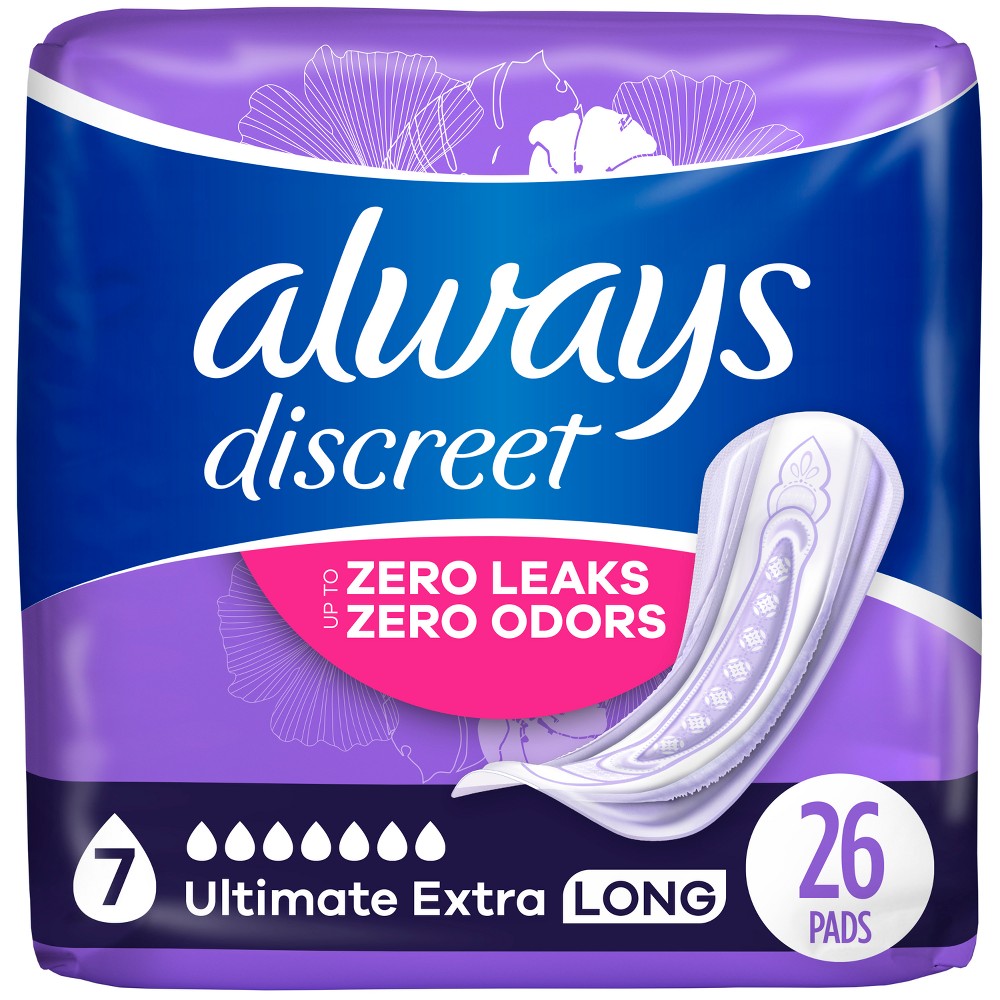 Always Discreet Ultimate Extra Protection 7 Drop Base Pads - 26ct