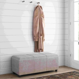 CAVINAS Faux Leather Storage Ottoman Bench,Upholstered Ottoman with 3 Flip Over Serving Trays for Living Room,Bedroom - 1 of 4