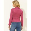 Allegra K Women's Faux Suede Short Zip Up Motorcycle Biker Coat - 4 of 4