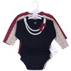 Little Treasure Baby Girls Cotton Long-Sleeve Bodysuits 3pk, Burgundy Heart Of Gold - 2 of 2