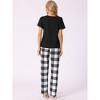 INSPIRE CHIC Women's Plaid Soft Sleepwear Short Sleeve with Pants Pajama Sets - 3 of 4