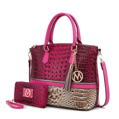MKF Collection Autumn Crocodile Skin Tote Bag with Wallet by Mia K