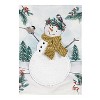 Evergreen Garden Flag Snowman Linen Double Sided Indoor Outdoor Decor 18" x 12.5" - 2 of 3