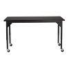 24"x60" Heavy Duty Height Adjustable Table with Casters and Gussets Black Frame/Black Top - National Public Seating - 2 of 4