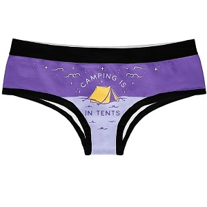 Camping Is In Tents Womens Panties Funny Outdoor Lover Nature Intense Graphic Novelty Underwear - Crazy Dog Hipster Underwear - 1 of 4