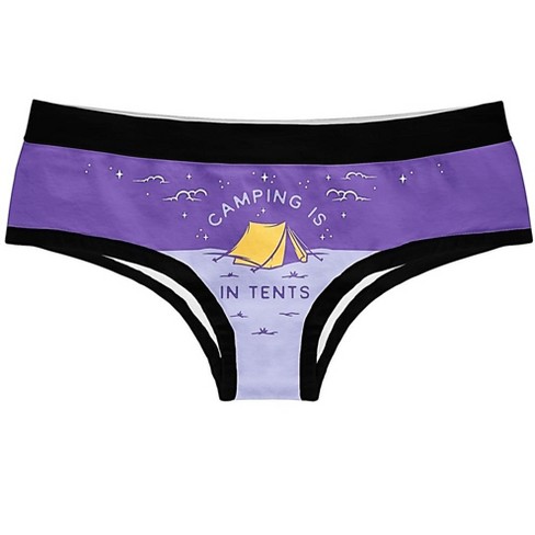 Camping Is In Tents Womens Panties Funny Outdoor Lover Nature Intense Graphic Novelty Underwear - Crazy Dog Hipster Underwear - image 1 of 4