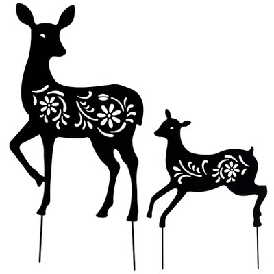 The Lakeside Collection Silhouette Deer Stakes Set of 2