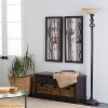 Metal Floor lamp Torchiere Black - Olivia & May: 72" Cord, Glass Shade, Toggle Switch, Indoor Use - 3 of 4