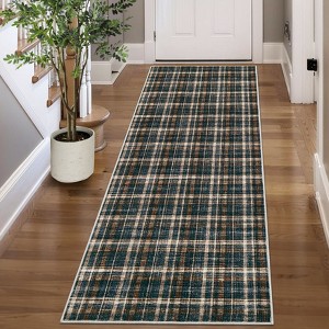 Plaid Washable Rug Area Rug for Bedroom Modern Living Room Rug Non Slip Tartan Large Area Rug Non Shedding Throw Rugs - 1 of 4