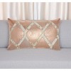 HomeRoots 12" X 20" Rose Gold and White Metallic and Cowhide Throw Pillow - 2 of 4